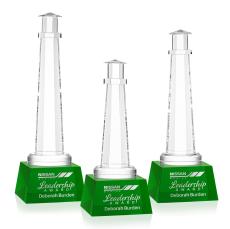 Lighthouse Green on Robson Base Crystal Award - Colored Crystal Awards
