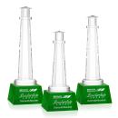 Lighthouse Green on Robson Base Obelisk Crystal Award