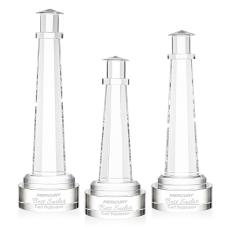 Lighthouse Clear on Stanrich Base Crystal Award - Crystal Awards