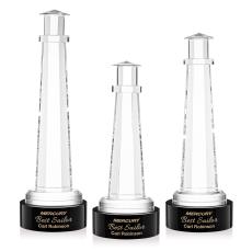 Lighthouse Black on Stanrich Base Crystal Award - Awards and Trophies