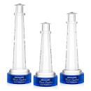 Lighthouse Blue on Stanrich Base Obelisk Crystal Award