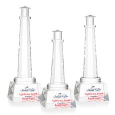 Lighthouse Full Color Crystal on Robson Base Award - Full Color Imprint