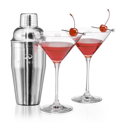 Corporate Gifts - Barware - Gift Sets - Connoisseur Shaker & Santiago Martini Set
