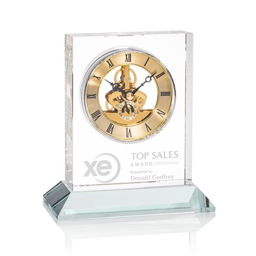 Corporate Gifts - Clocks - Ashland Clock on Base - Gold Dial