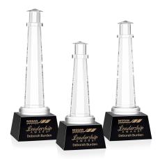 Lighthouse Black on Robson Base Crystal Award - Awards and Trophies