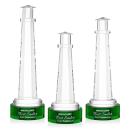 Lighthouse Green on Stanrich Base Obelisk Crystal Award