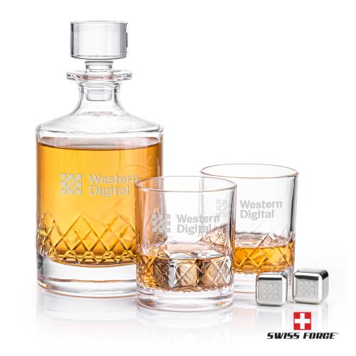 Corporate Gifts - Barware - Gift Sets - Heceta Decanter Set & Ice Cubes