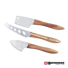 Employee Gifts - Swissmar Acacia Handle Cheese Knife Set - 3pc 
