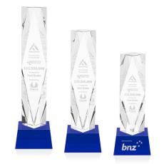 Toscana Blue on Base Towers Crystal Award - Awards and Trophies