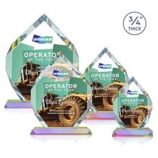 Royal Diamond Full Color Prismatic Polygon Crystal Award - Full Color Imprint