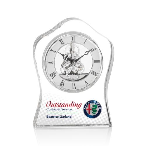 Awards and Trophies - Crystal Awards - Regatta Full Color Clock