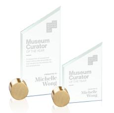 Cooper Jade/Gold Circle Peaks Glass Award - Glass Awards