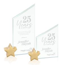 Cooper Jade/Gold Star Peaks Glass Award - Glass Awards