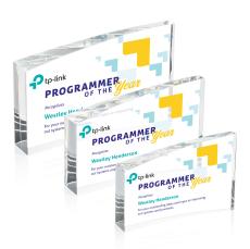 Hayes Full Color Peaks Crystal Award - Full Color Imprint