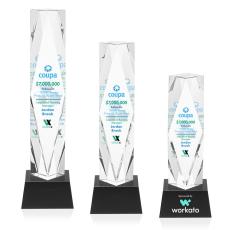 Toscana Full Color Black on Base Towers Crystal Award - Awards and Trophies