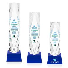 Toscana Full Color Blue on Base Towers Crystal Award - Full Color Imprint