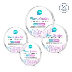 Gainsborough Full Color Clear Circle Crystal Award - Crystal Awards