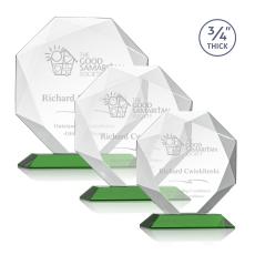 Bradford Green Polygon Crystal Award - Crystal Awards