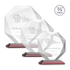 Bradford Rosewood Polygon Crystal Award - Awards and Trophies