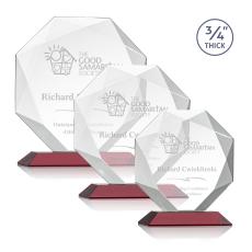 Bradford Red Polygon Crystal Award - Colored Crystal Awards