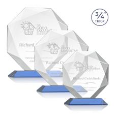 Bradford Sky Blue Polygon Crystal Award - Crystal Awards