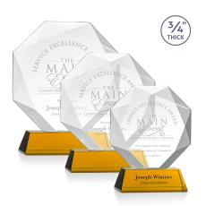 Bradford Amber on Newhaven Base Polygon Crystal Award - Awards and Trophies