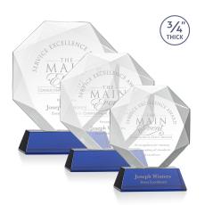 Bradford Blue on Newhaven Base Polygon Crystal Award - Colored Crystal Awards