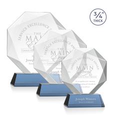 Bradford Sky Blue on Newhaven Base Polygon Crystal Award - Awards and Trophies