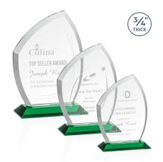 Daltry Green  Peaks Crystal Award - Colored Crystal Awards