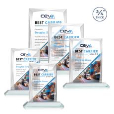 Messina Full Color Starfire Rectangle Crystal Award - Full Color Imprint