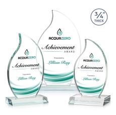Croydon Full Color Clear Flame Crystal Award - Full Color Imprint