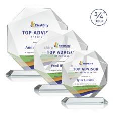 Bradford Full Color Starfire Polygon Crystal Award - Full Color Imprint