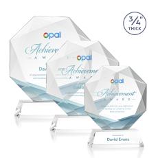 Bradford Full Color Starfire on Newhaven Base Polygon Crystal Award - Full Color Imprint