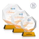 Bradford Full Color Amber on Newhaven Base Polygon Crystal Award