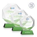 Bradford Full Color Green on Newhaven Base Polygon Crystal Award