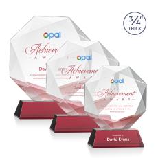 Bradford Full Color Red on Newhaven Base Polygon Crystal Award - Awards and Trophies