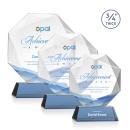 Bradford Full Color Sky Blue on Newhaven Base Polygon Crystal Award