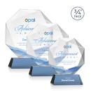 Bradford Full Color Sky Blue on Newhaven Base Polygon Crystal Award