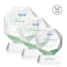 Bradford Full Color White on Newhaven Base Polygon Crystal Award - Awards and Trophies