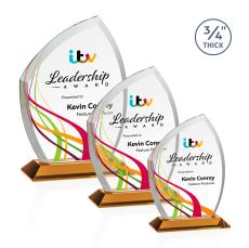 Daltry Full Color Amber Unique Crystal Award - Awards and Trophies