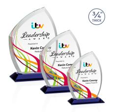 Daltry Full Color Blue Unique Crystal Award - Awards and Trophies