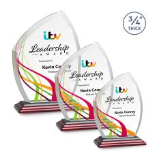 Daltry Full Color Rosewood Unique Crystal Award - Awards and Trophies