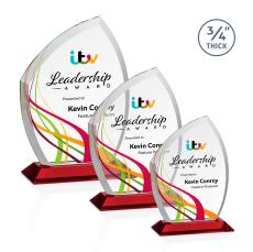 Daltry Full Color Red Unique Crystal Award - Awards and Trophies