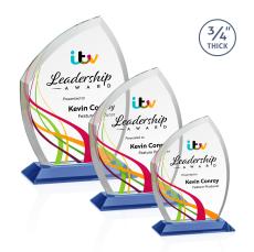 Daltry Full Color Sky Blue Unique Crystal Award - Awards and Trophies