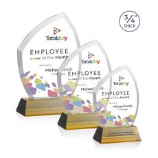 Daltry Full Color Amber on Newhaven Base Unique Crystal Award - Awards and Trophies