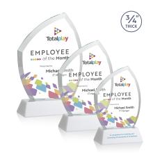 Daltry Full Color White on Newhaven Base Unique Crystal Award - Awards and Trophies
