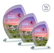 Wichita Full Color Clear Flame Crystal Award - Awards and Trophies