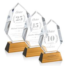 Norwood Amber on Newhaven Base Polygon Crystal Award - Awards and Trophies