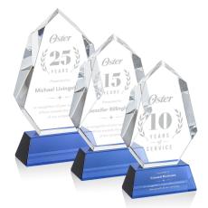 Norwood Blue on Newhaven Base Polygon Crystal Award - Awards and Trophies