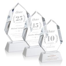 Norwood White on Newhaven Base Polygon Crystal Award - Crystal Awards